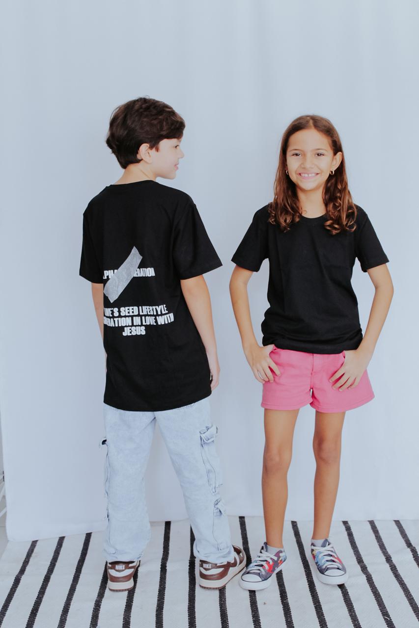 Camiseta Infantil Preta "Generation"