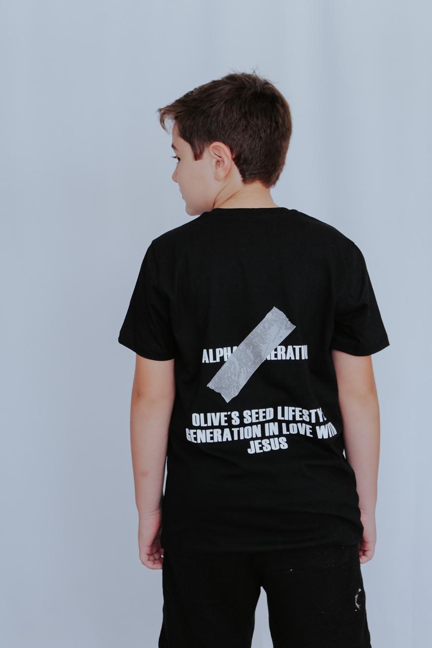 Camiseta Infantil Preta "Generation"
