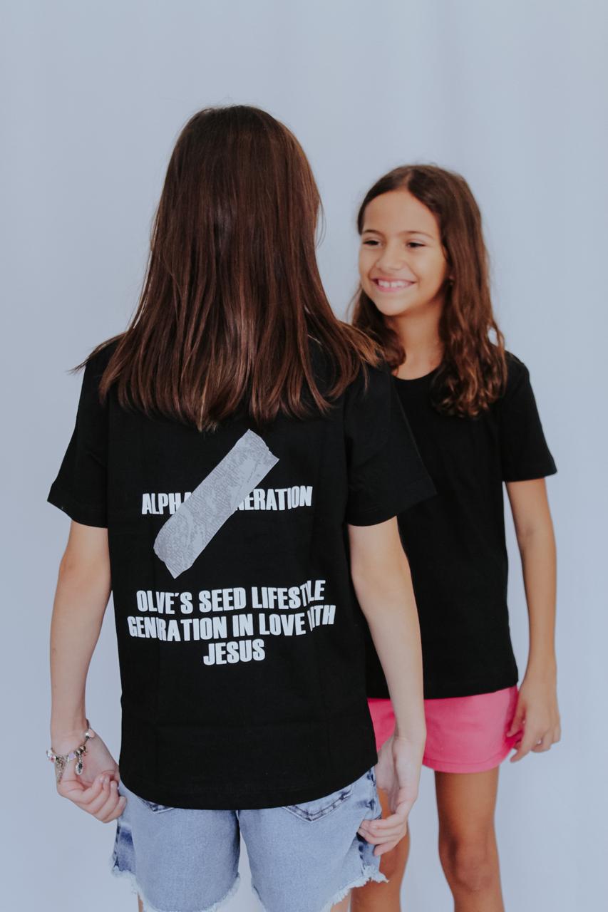 Camiseta Infantil Preta "Generation"