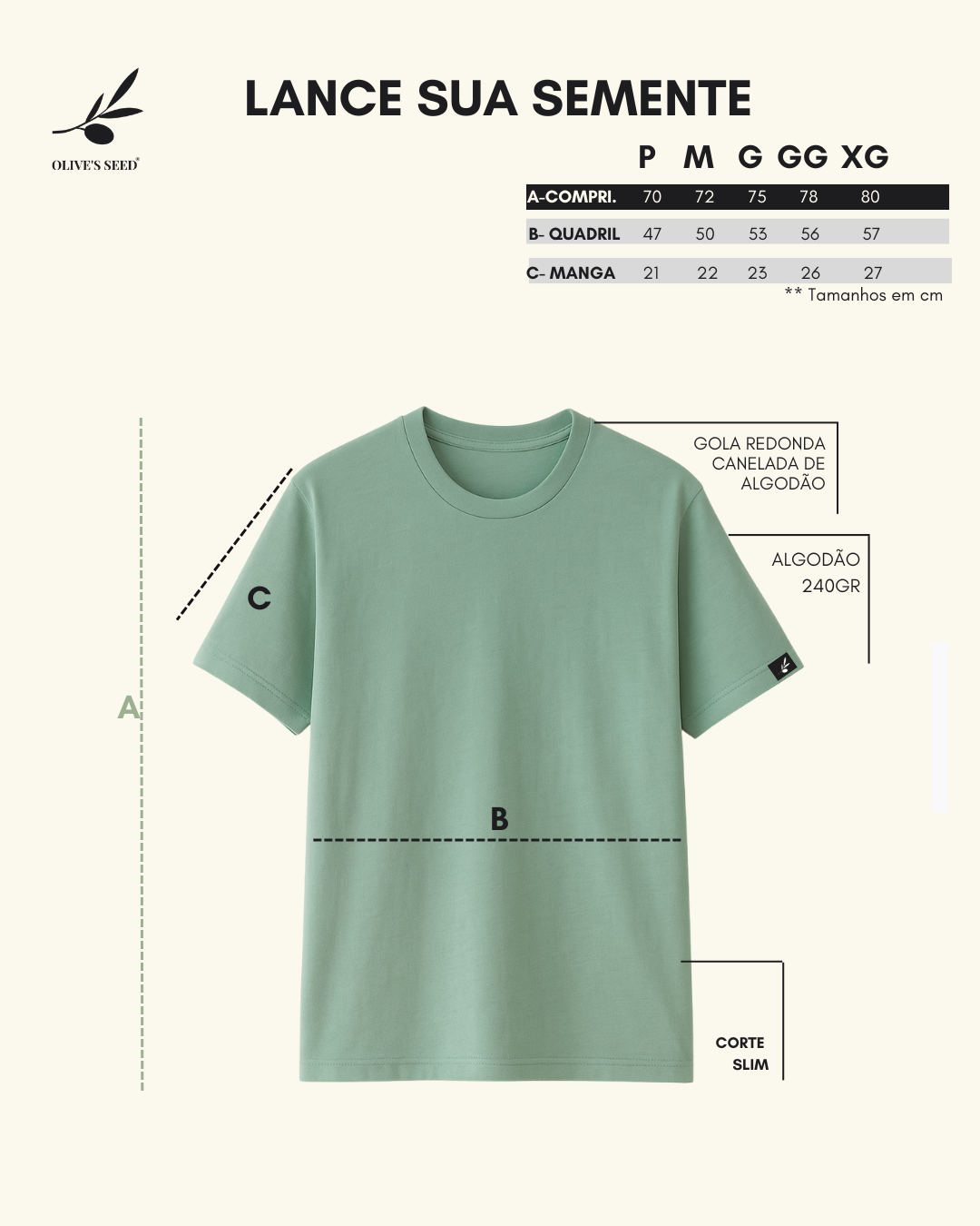 CAMISETA SLIM - LANCE SUA SEMENTE
