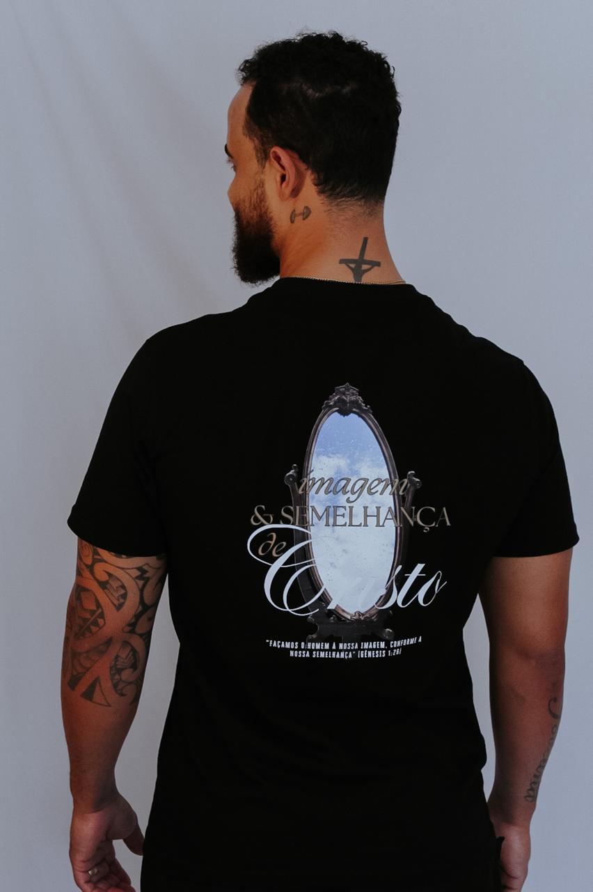 Camiseta Unissex Slim Preta "Imagem e Semelhança de Cristo"