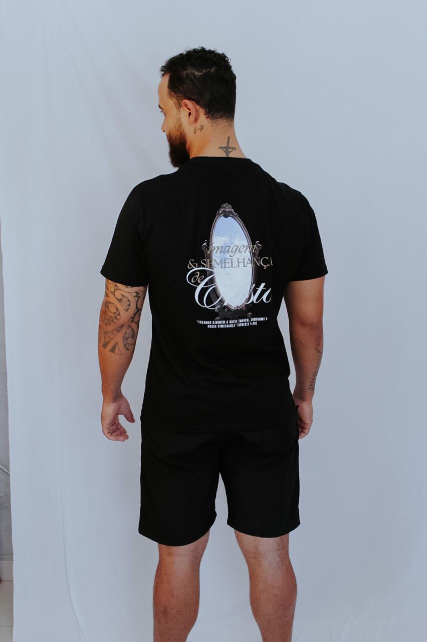 Camiseta Unissex Slim Preta "Imagem e Semelhança de Cristo"